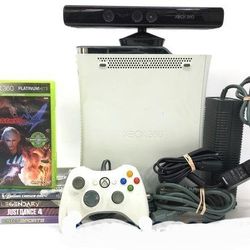 Microsoft Xbox 360 Console Bundle w/ 5 Video Games, Controller + Kinect


