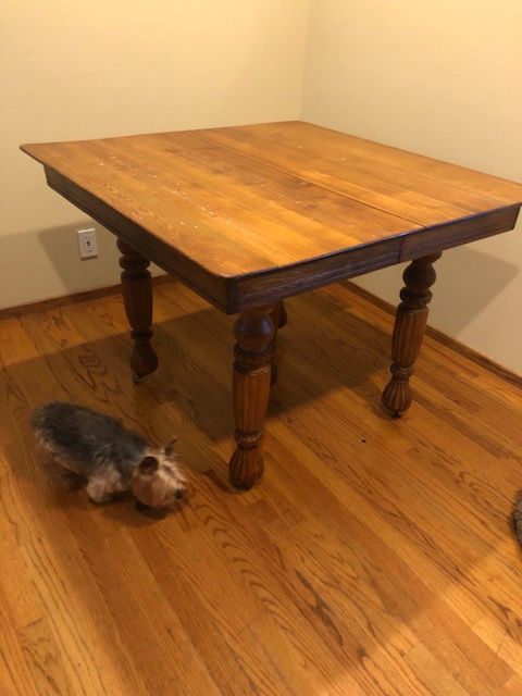 Antique oak table and 4 chairs