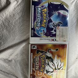 Pokemon sun And Pokemon moon both Complete With game And manuals Everything U See In picture Above 