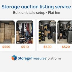 Storage unit auction listing service – sell full unit at once