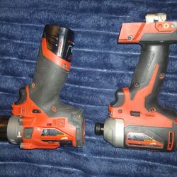 1/4" Hex impact driver, no battery or charger

1/2" Hammer drill  / driver with battery no charger