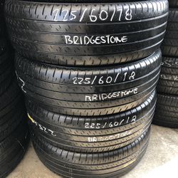 225/60r18 Bridgestone Used Tires All 4 Installed And Balanced Included