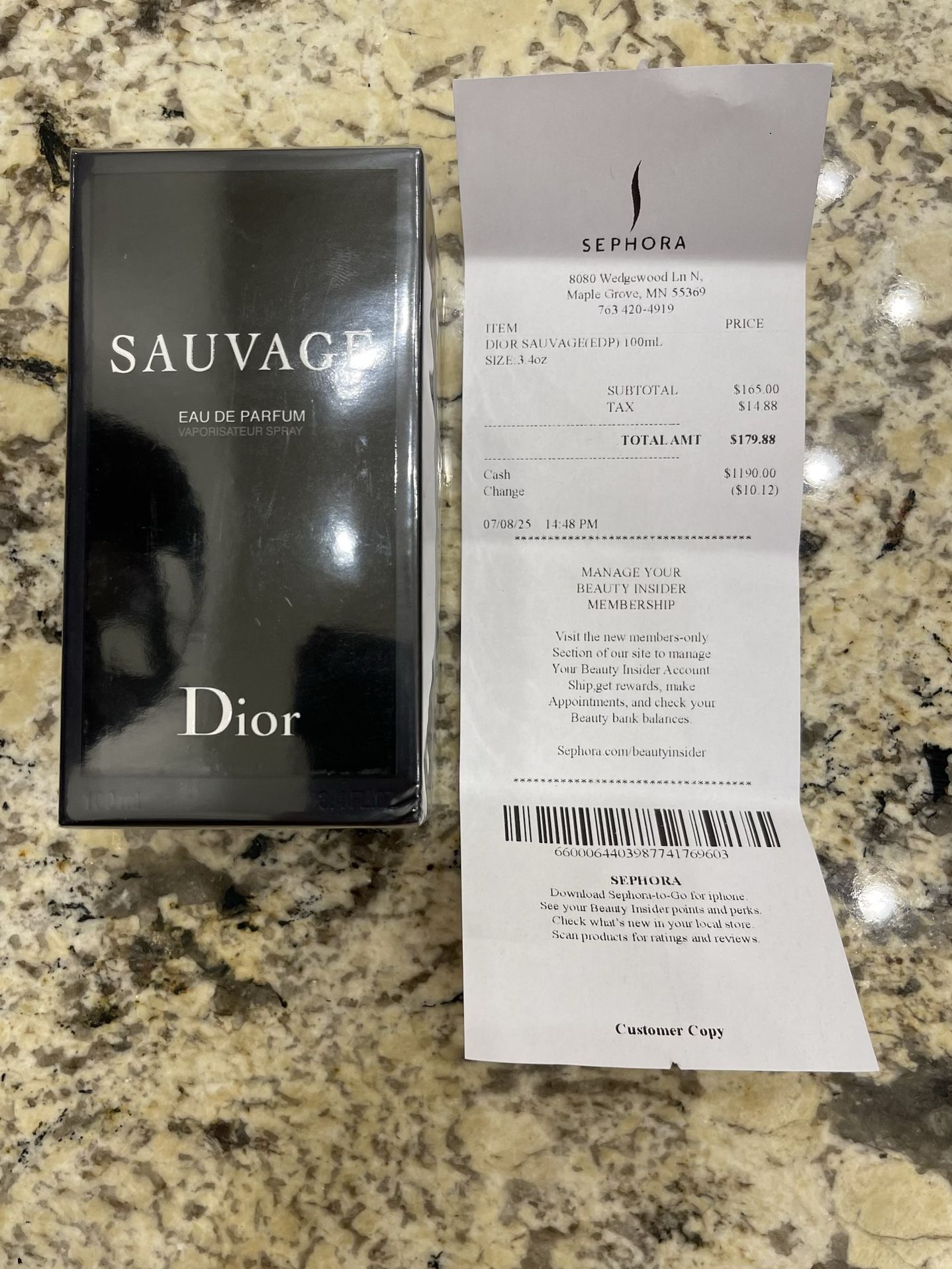 Dior Sauvage Eau De Parfum 3.3oz New Sealed