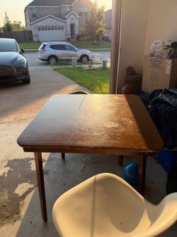 Small square wood table