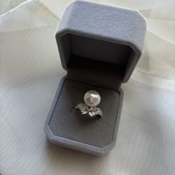 Pearl Ring  Silver One Size 