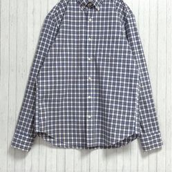 J. Crew Cotton Checkers Plaid Long Sleeve Botton Down Dress Shirt Mens Size M Medium Top
