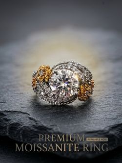 New Two-Tone Floral Swirl Moissanite Diamond Ring