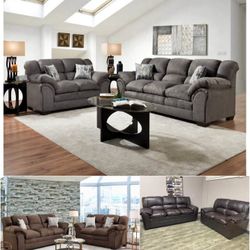 PLUSH SOFA AND LOVESEAT $699! YOU CHOOSE THE COLOR!!