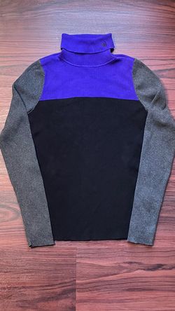 Lauren Exclusive Ralph Lauren Color Block Purple Black TurtleNeck