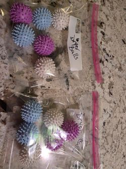 12 Brand New White, Blue and Purple Dryer Balls