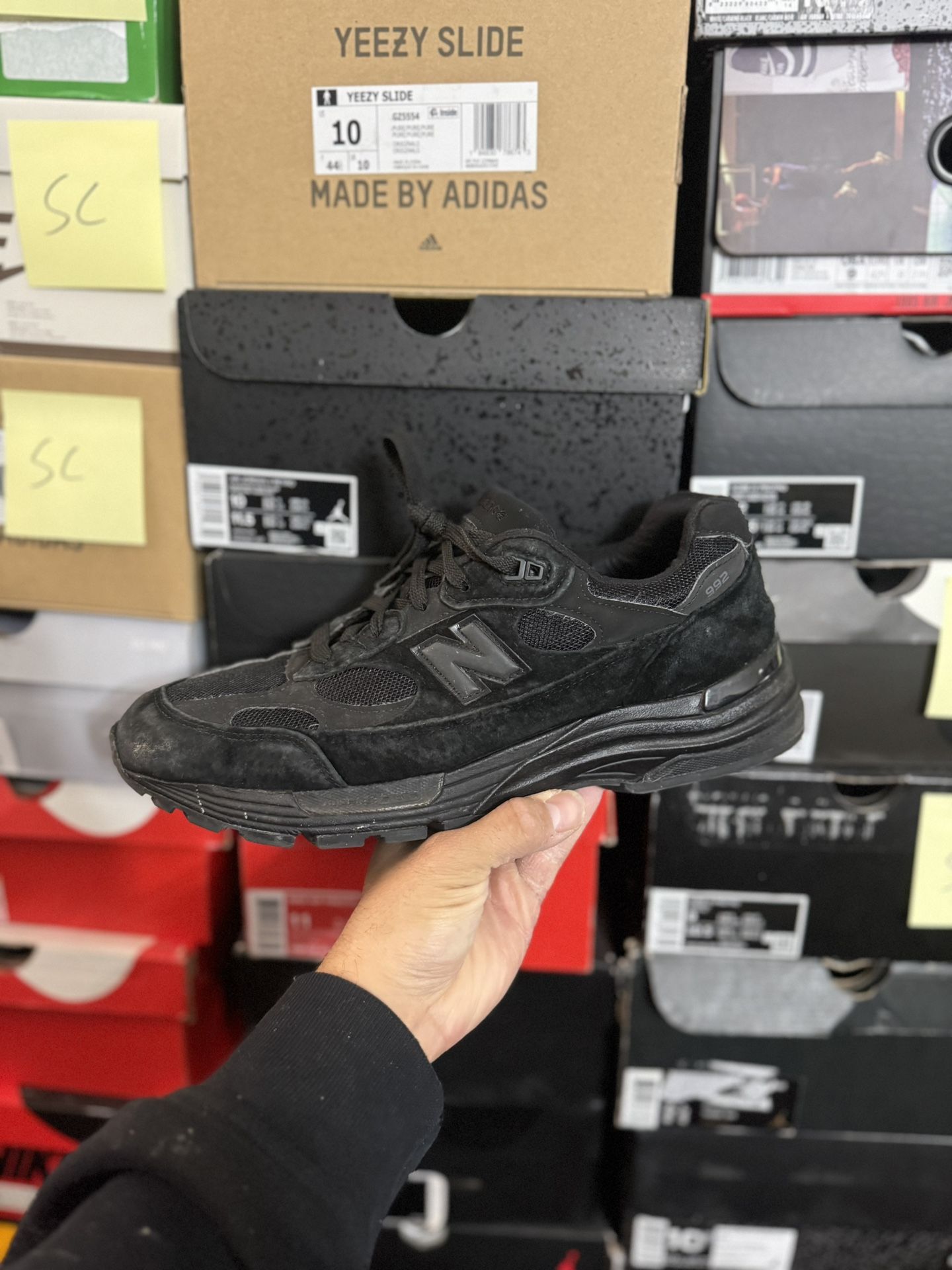 New Balance 992 Triple Black size 10.5 USED