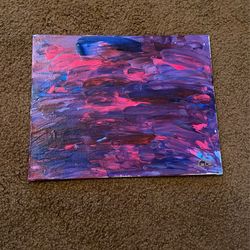 Pink Blue And Purple Abstract Canvas Painting