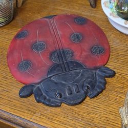 Unique Resin Lady Bug Yard Art Plaque