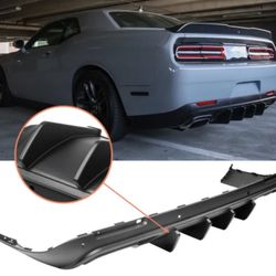 For 15-23 Dodge Challenger IKON V2 Style Rear Bumper Diffuser Matte Black