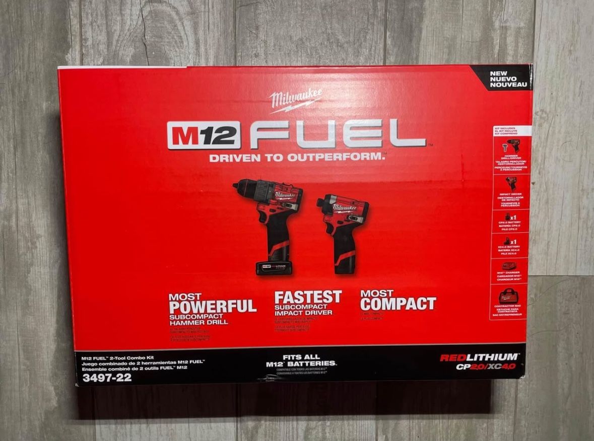 Milwaukee M12 Fuel GEN 3 Brushless Cordless Hammer Drill and Impact Driver Kit READ DESCRIPTION
