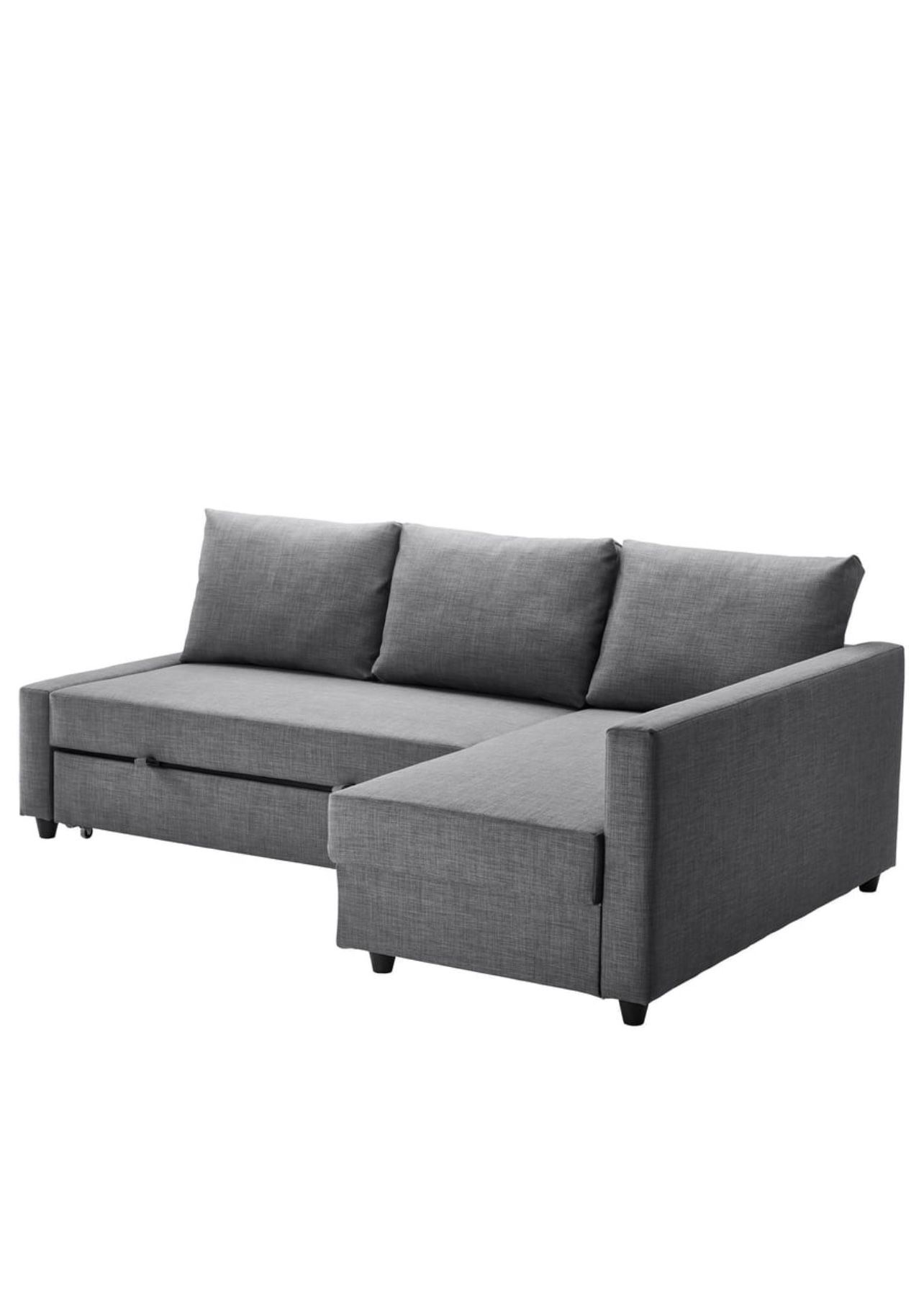 Sleeper sectional, 3 seat with storage, dark gray