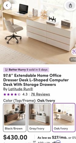 New modern dresser desk