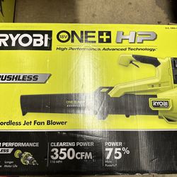 New RYOBI ONE+ 18V 100 MPH 350 CFM Cordless Battery Variable-Speed Jet Fan Leaf Blower (Tool Only)