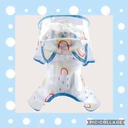 Size M Dog Rainbow Raincoat