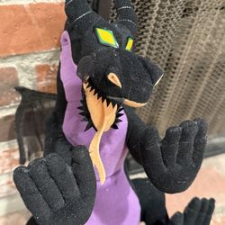 1990s Sleeping Beauty Maleficent DRAGON 21" Plush Disney Parks Vintage