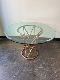 McGuire Glass Round Dining Table