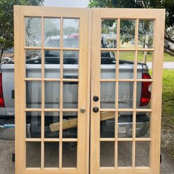 Exterior Wood French Door 64x79.5
