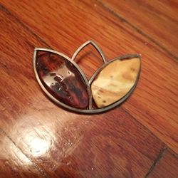 Sterling Silver Vintage Amber Pendant