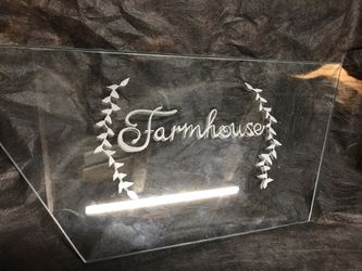Hand Glass etching “farmhouse”