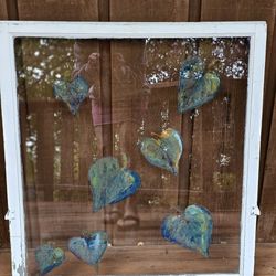 Vintage Window With Autumn Leaves