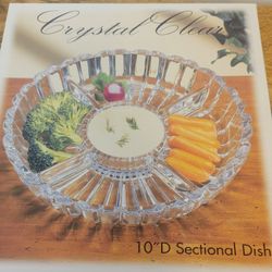 Aleksandria Crystal Clear 10" D Sectional Dish