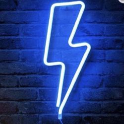 AMIR Upgraded LED Neon Decorative Light, Neon Sign Shaped Decor Light, Battery/USB Operated Lightning Shape Indoor Decor for Christmas, Birthday Party