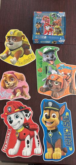 Paw patrol 5 shaped puzzles, Paw Patrol book also included