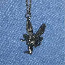 Adorable Solid Sterling Silver Fairy Necklace!!!