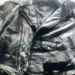 Brand New Buffalo  Leather  Biker Jacket  Extra Large  Size