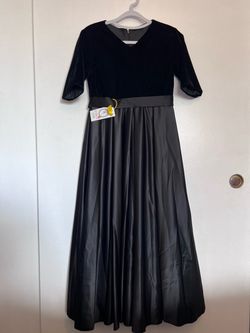 New Girls’ Black Velvet & Satin Formal Gown