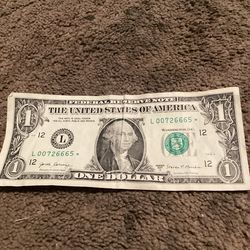 Star Note Error 1$ Bill