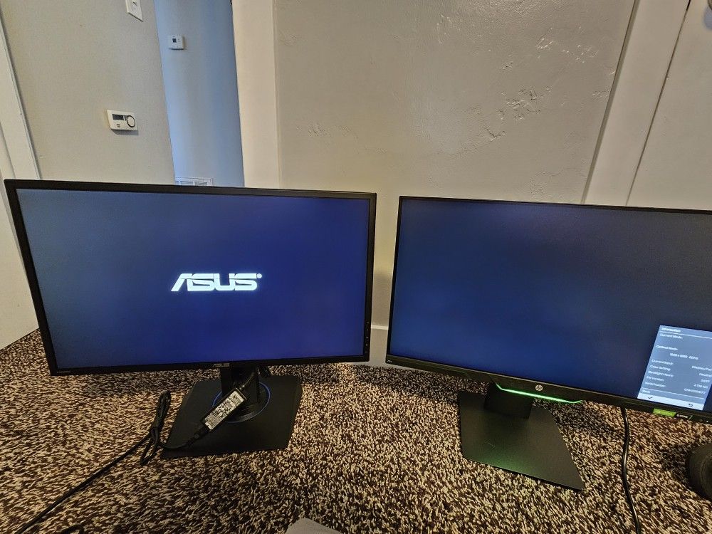 Two Monitors For Sale ASUS / HP
