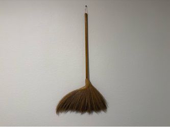 Broom Natural Grass Fibers and Bamboo Handle