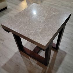 Set of 2 granite side tables