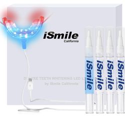  Teeth Whitening Kit with LED Light for Sensitive Teeth, RED & Blue Dual Lighting Technology Upgrade, Professional 35% Carbamide Peroxide & Desensitiz