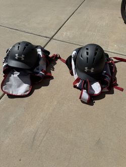 Two Baseball Bags And Helmets