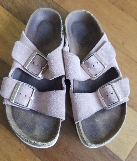 Birkenstock Arizona Suede Blush Pink Women Size 37 US 6 6.5 $40