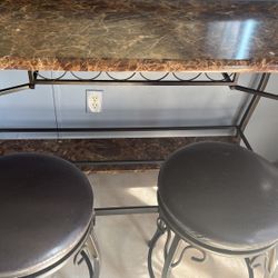 Marble Table With Wine Holders