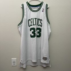 Rare 2013 Larry Bird Celtics Adidas Mens White 2XL Swingman Stitch Jersey Used