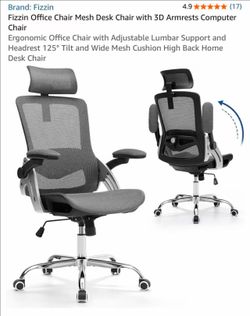 Fizzin Office Chair Mesh Desk Chair with 3D Armrests Computer Chair
Ergonomic Office Chair with Adjustable Lumbar Support and Headrest 125° Tilt and W