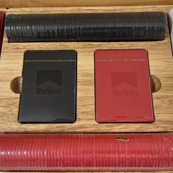 Vintage Marlboro Poker Chip Co
Playing Card Set With Wooden
Case Complete SEALED