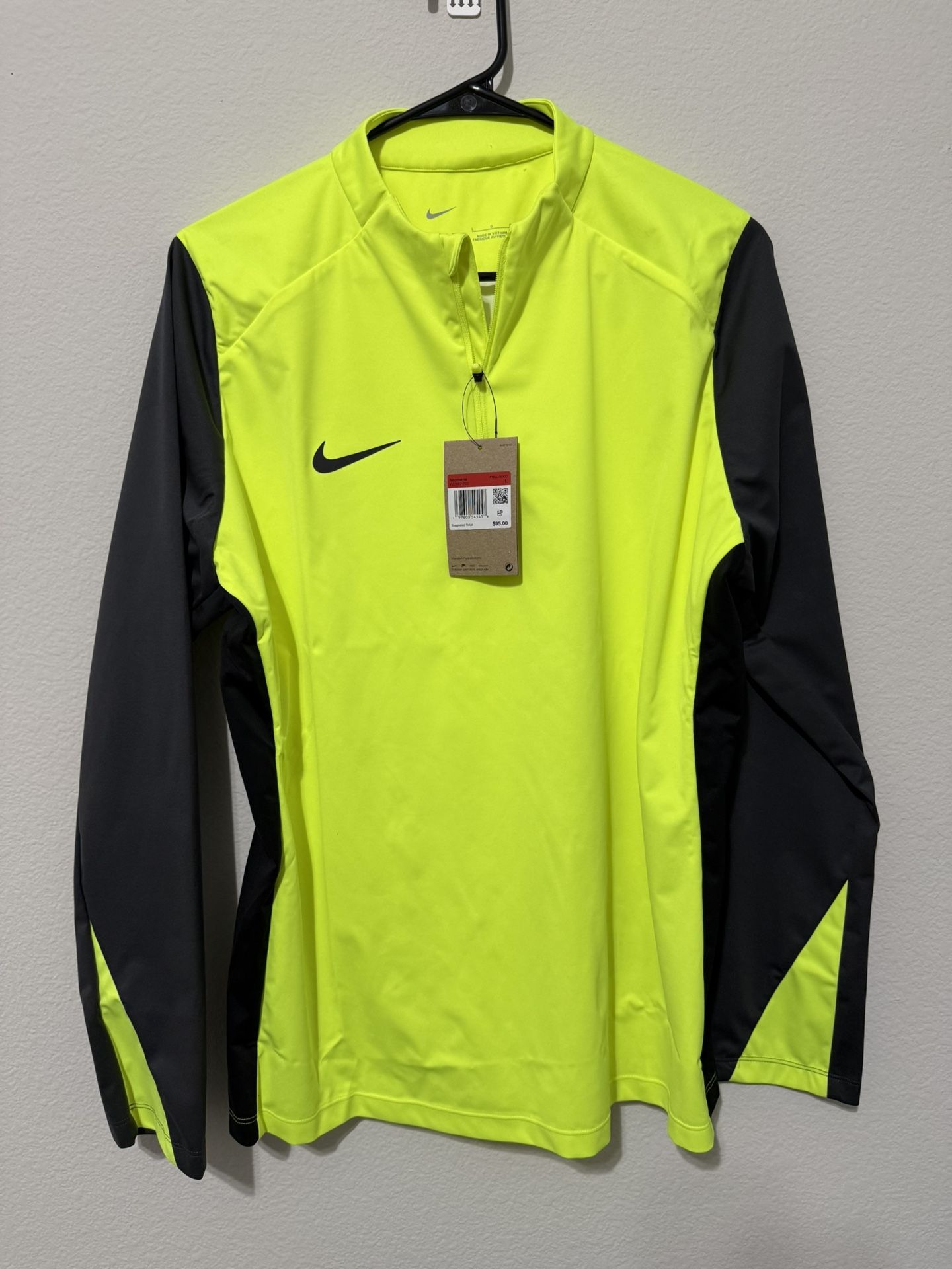 Nike Strike Storm-FIT Drill Top Volt/Anthracite/Black Womens Size L FZ3987-702
