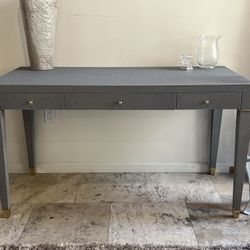 Villa & House Contemporary Washed Winter Gray Secretary Desk