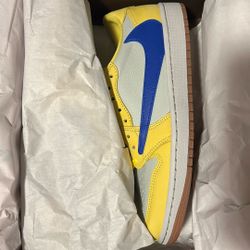 Air Jordan Travis Scott Canary Yellow 1s Size 8.5