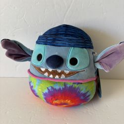 Squishmallow Disney 7” Tie-Dye Stitch With Beanie Hat